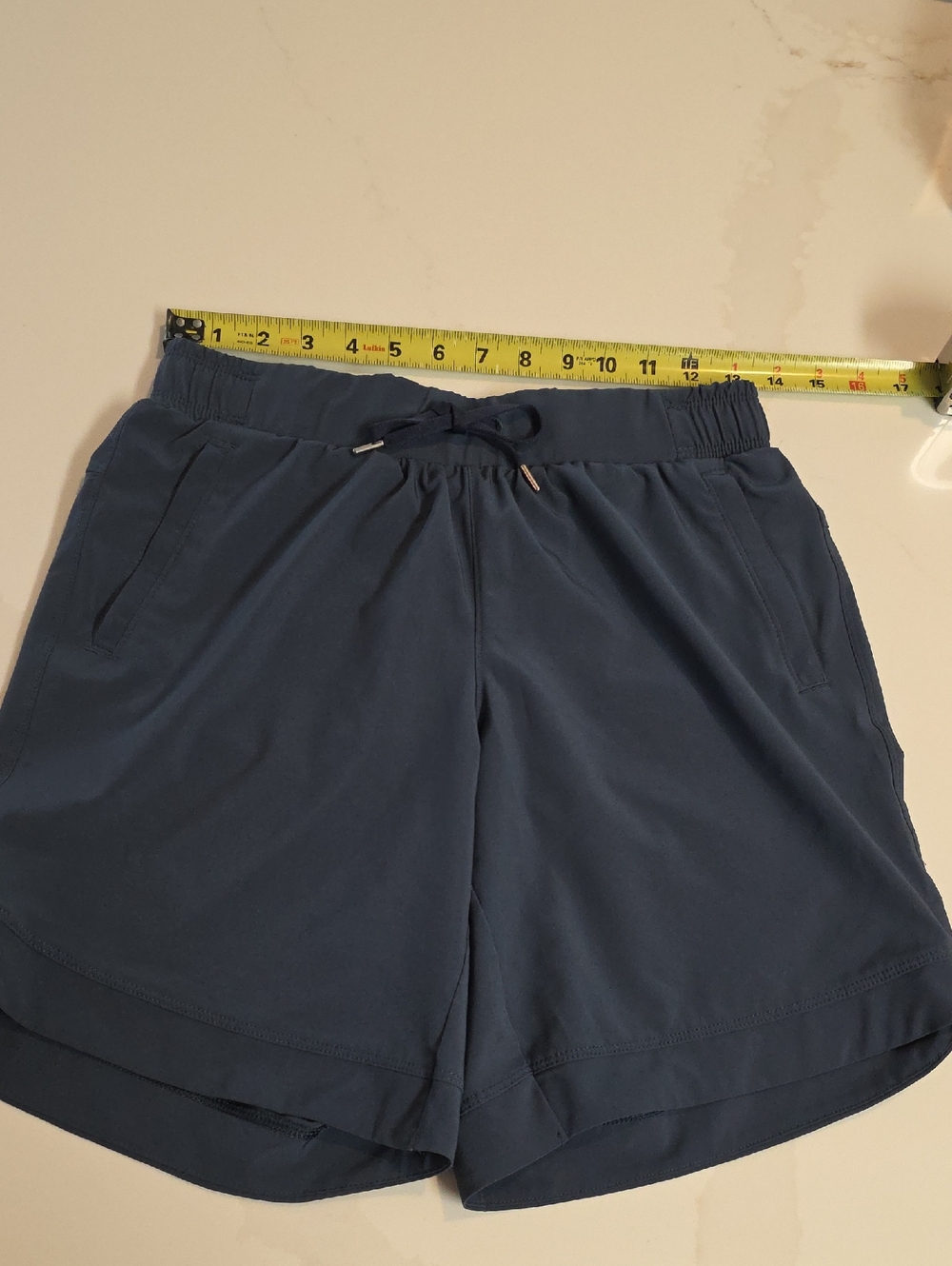 Women's Drawstring Athletic Shorts in Deep Slate Blue XS